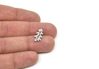 Steel Leaf Charm, Stainless Steel Leaf Charms With 1 Loop, Charm Pendants (20x8x0.80mm) SMP1942