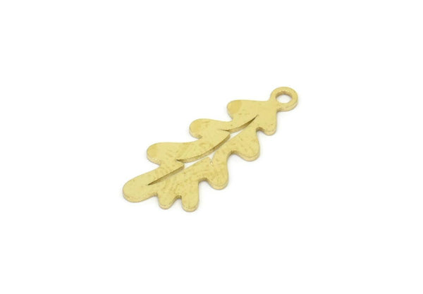 Brass Leaf Charm, Raw Brass Leaf Charms With 1 Loop, Leaf Earrings (20x8x0.60mm) SMP1942