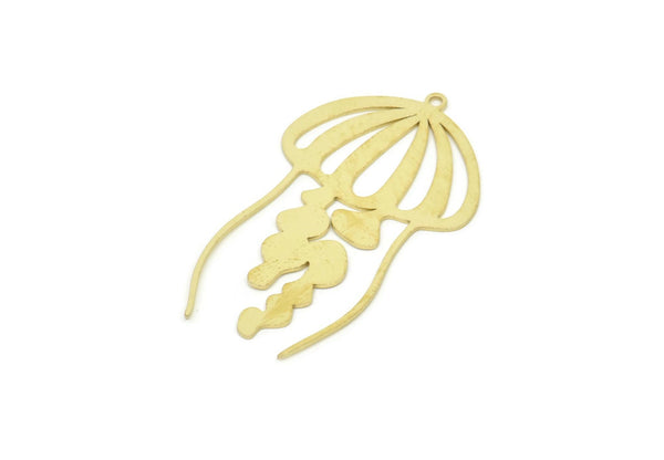Brass Jellyfish Charm, Raw Brass Jellyfish Charms With 1 Loop, Charm Pendants (43x25x0.60mm) SMP1951