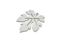 Steel Leaf Charm, Stainless Steel Leaf Charms With 1 Loop, Charm Pendants (32x26x0.80mm) SMP1944