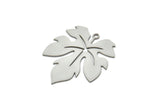 Steel Leaf Charm, Stainless Steel Leaf Charms With 1 Loop, Charm Pendants (32x26x0.80mm) SMP1944