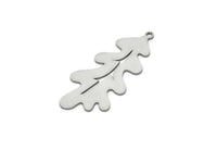 Steel Leaf Charm, Stainless Steel Leaf Charms With 1 Loop, Charm Pendants (37x16x0.80mm) SMP1953