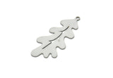 Steel Leaf Charm, Stainless Steel Leaf Charms With 1 Loop, Charm Pendants (37x16x0.80mm) SMP1953