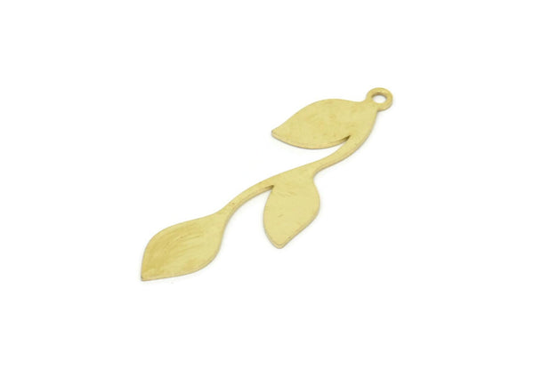Brass Leaf Charm, Raw Brass Leaf Charms With 1 Loop, Leaf Earrings (33x10x0.60mm) SMP1955