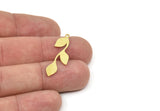 Brass Leaf Charm, Raw Brass Leaf Charms With 1 Loop, Leaf Earrings (33x10x0.60mm) SMP1955