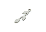 Steel Leaf Charm, Stainless Steel Leaf Charms With 1 Loop, Charm Pendants (20x6x0.80mm) SMP1979