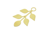 Brass Leaf Charm, Raw Brass Leaf Charms With 1 Loop, Leaf Earrings (46x29x0.60mm) SMP1966