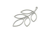Steel Leaf Charm, Stainless Steel Leaf Charms With 1 Loop, Charm Pendants (45x24x0.80mm) SMP1964
