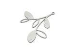 Steel Leaf Charm, Stainless Steel Leaf Charms With 1 Loop, Charm Pendants (32x36x0.80mm) SMP1961
