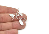 Steel Leaf Charm, Stainless Steel Leaf Charms With 1 Loop, Charm Pendants (32x36x0.80mm) SMP1961