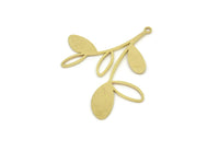 Brass Leaf Charm, Raw Brass Leaf Charms With 1 Loop, Leaf Earrings (32x36x0.80mm) SMP1961