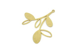 Brass Leaf Charm, Raw Brass Leaf Charms With 1 Loop, Leaf Earrings (32x36x0.80mm) SMP1961