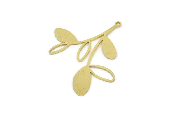Brass Leaf Charm, Raw Brass Leaf Charms With 1 Loop, Leaf Earrings (32x36x0.80mm) SMP1961