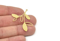 Brass Leaf Charm, Raw Brass Leaf Charms With 1 Loop, Leaf Earrings (32x36x0.80mm) SMP1961