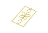 Brass Geometric Charm, Raw Brass Leaf Charms, Brass Earring Charms, Brass Charms for Jewelry Making (43x24x0.80mm) SMP1957
