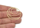 Brass Geometric Charm, Raw Brass Round Shaped Charm With 1 Loop, Findings (40x39x0.80mm) SMP1971