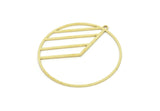 Brass Geometric Charm, Raw Brass Round Shaped Charm With 1 Loop, Findings (38.5x36x0.80mm) SMP1972