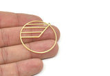 Brass Geometric Charm, Raw Brass Round Shaped Charm With 1 Loop, Findings (38.5x36x0.80mm) SMP1972