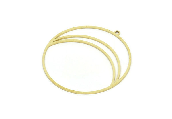 Brass Geometric Charm, Raw Brass Round Shaped Charm With 1 Loop, Findings (40x38x0.80mm) SMP1958