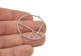 Steel Geometric Charm, Stainless Steel Round Charms With 1 Loop (40x38x0.80mm) SMP1959