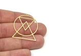 Brass Geometric Charm, Raw Brass Charms, Brass Earring Charms, Brass Charms for Jewelry Making (38x31x0.80mm) SMP1973