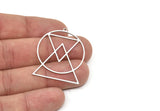 Steel Geometric Charm, Stainles Steel Geometric Charms, Steel Earring Charms, Steel Charms for Jewelry Making (38x31x0.80mm) SMP1973