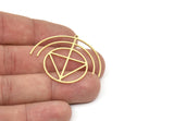 Brass Geometric Charm, Raw Brass Charms, Brass Earring Charms, Brass Charms for Jewelry Making (36x41x0.80mm) SMP1956