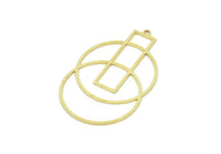 Brass Geometric Charm, Raw Brass Charms, Brass Earring Charms, Brass Charms for Jewelry Making (43x26x0.80mm) SMP1965