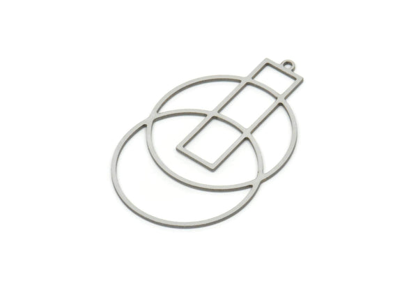 Steel Geometric Charm, Stainles Steel Geometric Charms, Steel Earring Charms, Steel Charms for Jewelry Making (43x26x0.80mm) SMP1965