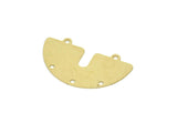Semi Circle Charm, Raw Brass Half Moon Charms With 2 Loops And 3 Holes, Necklace Findings, Connectors (17x30x0.60mm) SMP1947