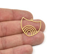 Brass Shield Charm, Raw Brass Shield Charms With 1 Loop, Charm Pendants, Findings (26.5x26.5x0.60mm) SMP1977