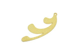 Brass Irregular Charm, Raw Brass Irregular Shaped Charms With 1 Loop, Findings, Charm Pendants (37.5x15x0.60mm) SMP1969