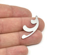 Steel Irregular Charm, Stainless Steel Irregular Shaped Charms With 1 Loop, Charm Pendants (37.5x15x0.80mm) SMP1969