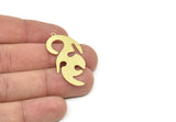 Brass Irregular Charm, Raw Brass Irregular Shaped Charms With 1 Loop, Findings, Charm Pendants (41x20x0.60mm) SMP1963
