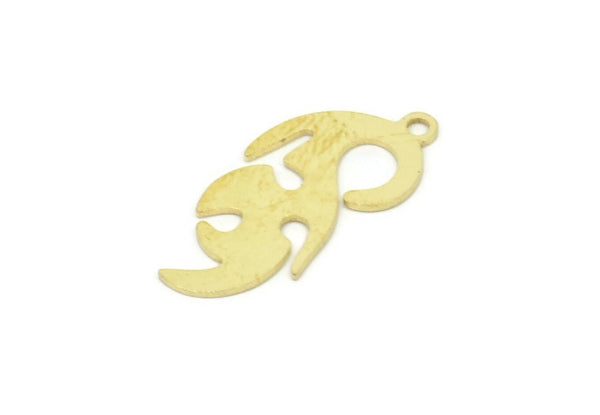 Brass Irregular Charm, Raw Brass Irregular Shaped Charms With 1 Loop, Findings, Charm Pendants (22x10x0.60mm) SMP1967