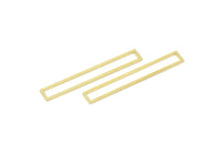 Brass Rectangle Ring, Raw Brass Open Rectangle Connectors, Findings (47x9x1mm) SMP1982