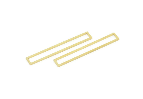Brass Rectangle Ring, Raw Brass Open Rectangle Connectors, Findings (47x9x1mm) SMP1982
