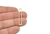 Brass Rectangle Ring, Raw Brass Open Rectangle Connectors, Findings (47x9x1mm) SMP1982