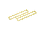 Brass Rectangle Ring, Raw Brass Open Rectangle Connectors, Findings (47x9x1mm) SMP1987