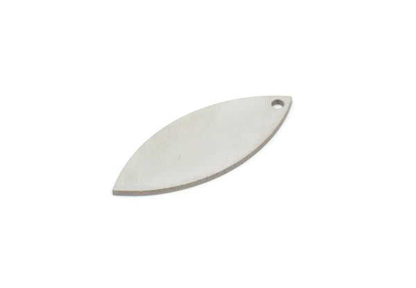 Steel Marquise Charm, Stainless Steel Marquise Charms With 1 Hole (24x9x0.80mm) SMP1863
