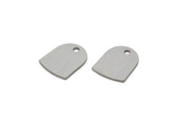 Steel Charm, Stainless Steel, Charm Pendants, Findings, Steel Semi Circle Charms With 1 Hole (12x9.5x0.80mm) SMP1868