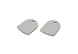 Steel Charm, Stainless Steel, Charm Pendants, Findings, Steel Semi Circle Charms With 1 Hole (12x9.5x0.80mm) SMP1868