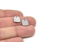 Steel Charm, Stainless Steel, Charm Pendants, Findings, Steel Semi Circle Charms With 1 Hole (12x9.5x0.80mm) SMP1868