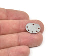 Steel Oval Charm, Stainless Steel Oval Charms With 6 Holes, Earring Charms (13.5x17.5x0.80mm) SMP1853