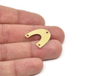 Brass Charm, Raw Brass, Brass Pendants, Charm Pendants, U Shaped Charms, Brass Semi Circle Charms With 3 Holes (20x19.5x0.60mm) SMP1994