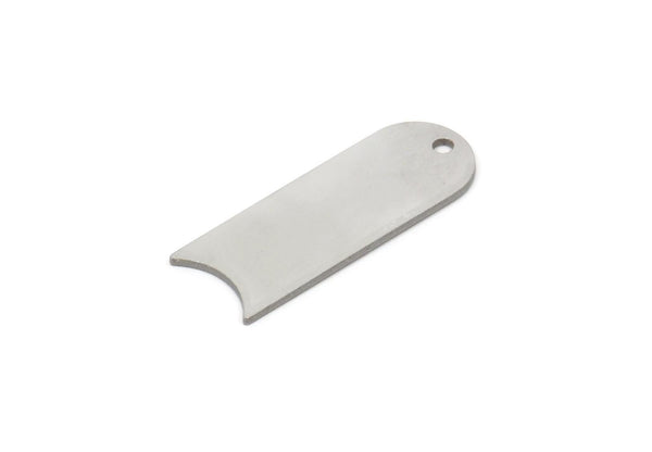 Steel D Shape Charm,  Stainless Steel D Shape Charms With 1 Hole, Findings (27x10x0.80mm) SMP1995