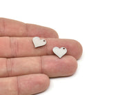 Steel Heart Charm, Stainless Steel Heart Charms With 1 Hole, Earrings, Pendants (12x12x0.80mm) SMP1997