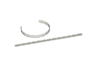 Adjustable Bangle Bracelet, Stainless Steel Flat Bracelet With 2 Holes, Steel Bracelet, Steel Bracelet Bangle (145x6x0.80mm) SMP1991