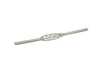 Adjustable Bangle Bracelet, Stainless Steel Flat Bracelet With 2 Holes, Steel Bracelet, Steel Bracelet Leaf Bangle (145x19x6x0.80mm) SMP1988