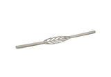 Adjustable Bangle Bracelet, Stainless Steel Flat Bracelet With 2 Holes, Steel Bracelet, Steel Bracelet Leaf Bangle (145x19x6x0.80mm) SMP1988